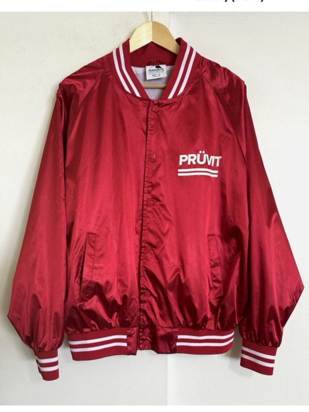 PRUVIT Ketone Drink Red Satin Baseball Jacket XL